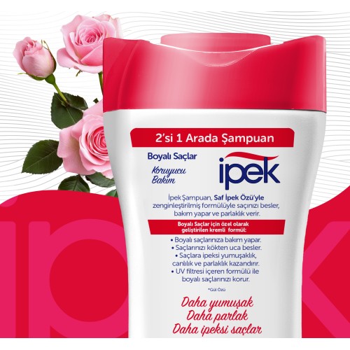 İpek Gül Özü Boyalı Saçlar için 2 si 1 Arada Şampuan 480 ml İpek Gül Özü Boyalı Saçlar için 2 si 1 Arada Şampuan 480 ml