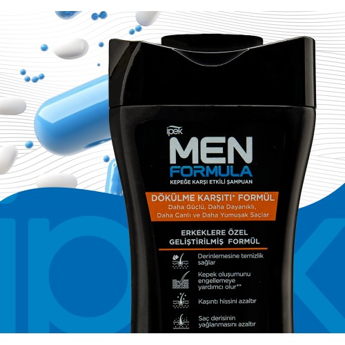İpek Men Formula Kepeğe Karşı Etkili Dökülme Karşıtı Şampuan 480 ml İpek Men Formula Kepeğe Karşı Etkili Dökülme Karşıtı Şampuan 480 ml