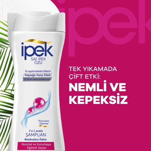 İpek Normal ve Kurumaya Eğilimli Saçlar için 2 si 1 Arada Şampuan 480 ml x 3 Adet İpek Normal ve Kurumaya Eğilimli Saçlar için 2 si 1 Arada Şampuan 480 ml x 3 Adet