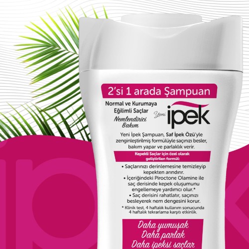 İpek Normal ve Kurumaya Eğilimli Saçlar için 2 si 1 Arada Şampuan 480 ml x 3 Adet İpek Normal ve Kurumaya Eğilimli Saçlar için 2 si 1 Arada Şampuan 480 ml x 3 Adet