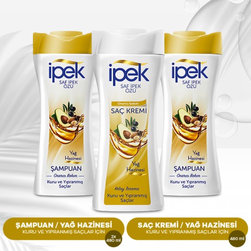 İpek Yağ Hazinesi Kuru ve Yıpranmış Saçlar için Saç Bakım Seti İpek Yağ Hazinesi Kuru ve Yıpranmış Saçlar için Saç Bakım Seti