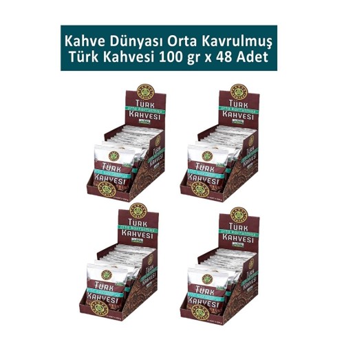 Kahve Dünyası Orta Kavrulmuş Türk Kahvesi 100 gr x 48 Adet