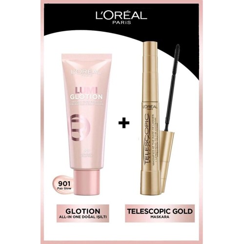 Loreal Paris Telescopic Maskara ve Doğal Işıltı Highlighter 901 Loreal Paris Telescopic Maskara ve Doğal Işıltı Highlighter 901