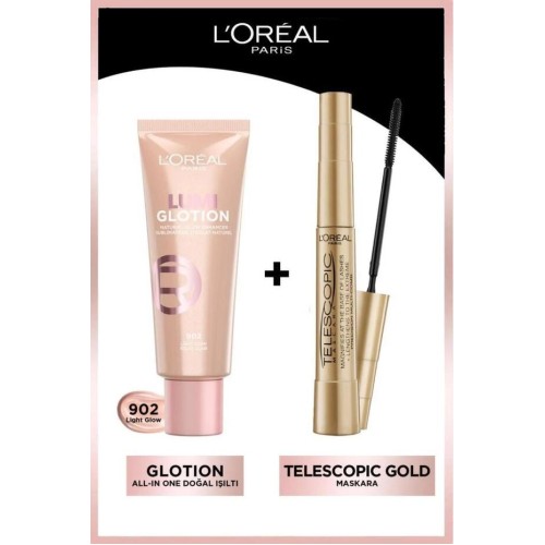Loreal Paris Telescopic Maskara ve Doğal Işıltı Highlighter 902 Loreal Paris Telescopic Maskara ve Doğal Işıltı Highlighter 902