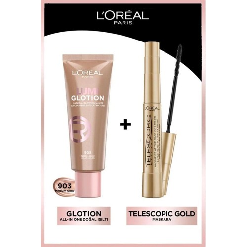 Loreal Paris Telescopic Maskara ve Doğal Işıltı Highlighter 903 Loreal Paris Telescopic Maskara ve Doğal Işıltı Highlighter 903