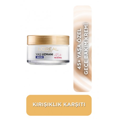 Loreal Paris Yaş Uzmanı Kırışıklık Karşıtı 45+ Gece Kremi 50 ml