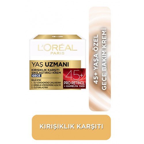 Loreal Paris Yaş Uzmanı Kırışıklık Karşıtı 45+ Gece Kremi 50 ml