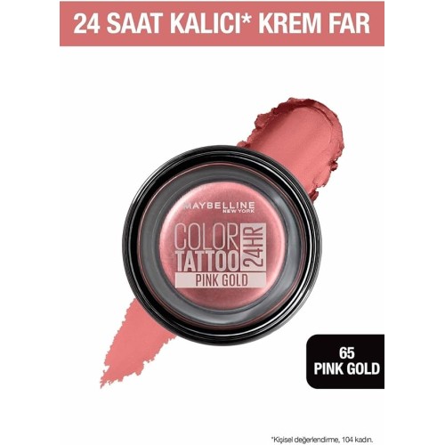 Maybelline New York Color Tattoo 24 HR Krem Göz Farı 65 Metalik Pembee Maybelline New York Color Tattoo 24 HR Krem Göz Farı 65 Metalik Pembee