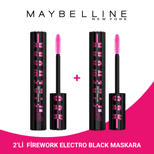 Maybelline New York Lash Sensational Firework Electroblack Maskara x 2 Adet