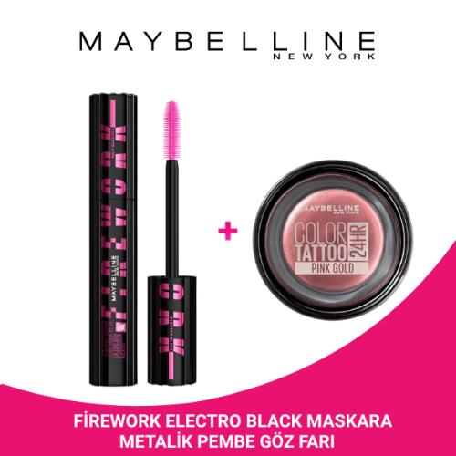 Maybelline New York Lash Sensational Maskara ve Metalik Pembe Göz Farı
