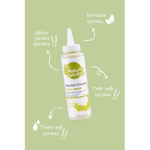 Melwiss Chocolate Antep Fıstık Aromalı Tatlı Sos 330 gr Melwiss Chocolate Antep Fıstık Aromalı Tatlı Sos 330 gr