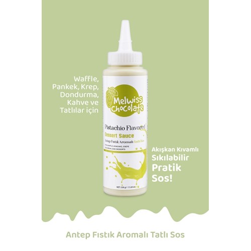 Melwiss Chocolate Antep Fıstık Aromalı Tatlı Sos 330 gr