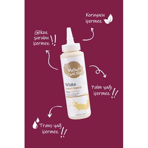 Melwiss Chocolate Beyaz Tatlı Sos 330 gr Waffle Krep Pankek Sosu