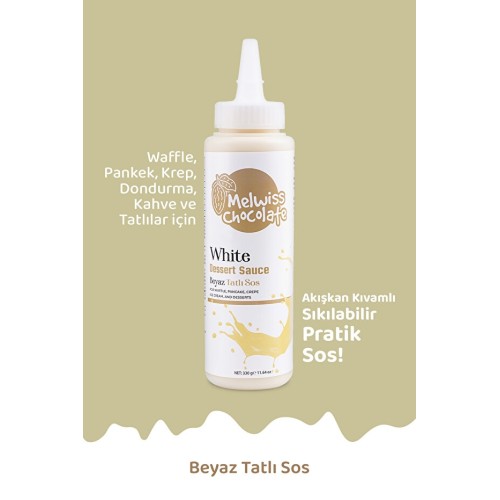 Melwiss Chocolate Beyaz Tatlı Sos 330 gr Waffle Krep Pankek Sosu