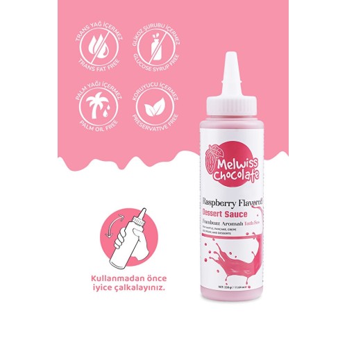 Melwiss Chocolate Frambuaz Aromalı Tatlı Sos 330 gr Waffle Krep Pankek Melwiss Chocolate Frambuaz Aromalı Tatlı Sos 330 gr Waffle Krep Pankek