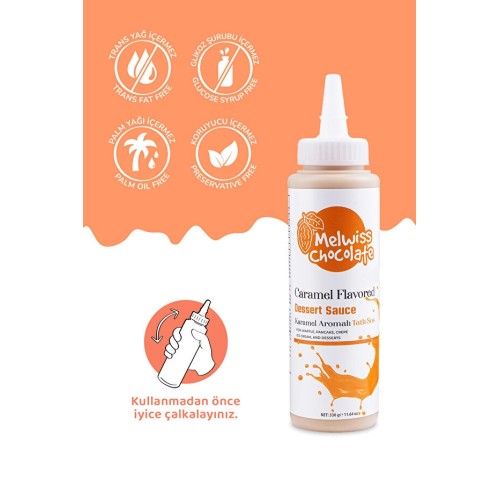 Melwiss Chocolate Karamel Aromalı Tatlı Sos 330 gr Waffle Krep Pankek Melwiss Chocolate Karamel Aromalı Tatlı Sos 330 gr Waffle Krep Pankek