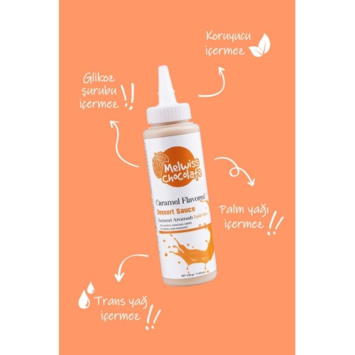 Melwiss Chocolate Karamel Aromalı Tatlı Sos 330 gr Waffle Krep Pankek Melwiss Chocolate Karamel Aromalı Tatlı Sos 330 gr Waffle Krep Pankek
