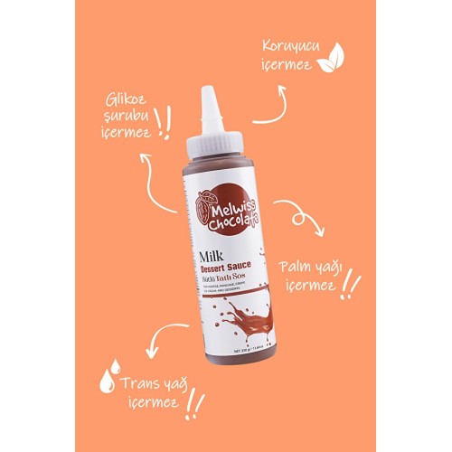 Melwiss Chocolate Sütlü Tatlı Sos 330 gr Waffle-Krep-Pankek Sosu