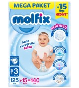 Molfix Bebek Bezi Mega Paket Midi 3 No 140 lı