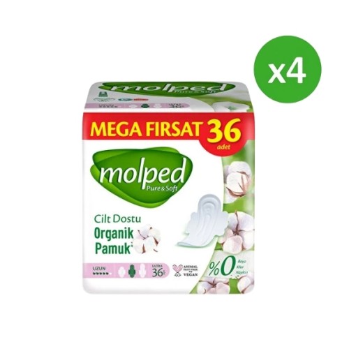 Molped Pure Soft Mega Hijyenik Ped Uzun Ultra 36 lı  x 4 Adet