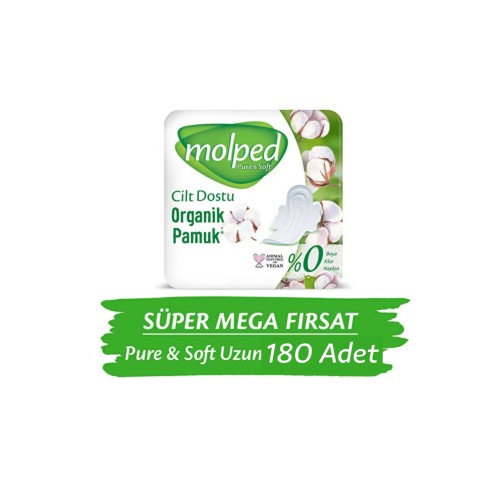 Molped Pure Soft Mega Hijyenik Ped Uzun Ultra 36 lı x 5 Adet