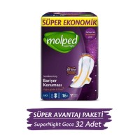 Molped Supernight Hijyenik Ped Gece 16 lı x 2 Adet