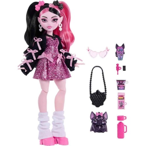 Monster High Ana Karakter Bebekler Pembe Kurdeleli Draculaura Jhk29