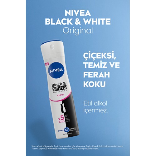 Nivea Black&White Invisible Sprey Deodorant 200 ml x 3 Adet Nivea Black&White Invisible Sprey Deodorant 200 ml x 3 Adet