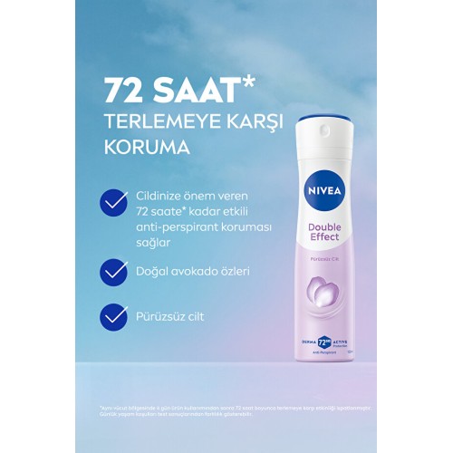 Nivea Kadın Sprey Deodorant Double Effect 150 ml x 3 Adet Nivea Kadın Sprey Deodorant Double Effect 150 ml x 3 Adet
