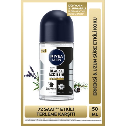 Nivea Men Black & White Epic Night Roll-on Deodorant 50 ml