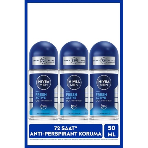 Nivea Men Fresh Active Roll-on Deodorant 50 ml x 3 Adet