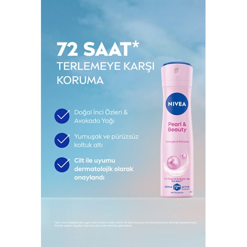 Nivea Pearl Beauty İnci Özleri ve Avakado Yağı Deodorant 150 ml