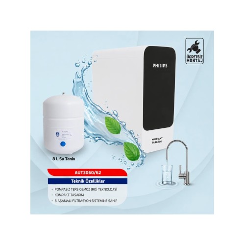 Philips Pompasız Su Arıtma Cihazı Aut3060/62