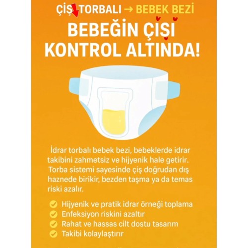 Pinemed İdrar Torbalı Bebek Bezi 0-5 kg Small 2 Adet
