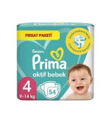 Prima Pampers Bebek Bezi Aktif Bebek Fırsat Paketi 4 No 54 lü
