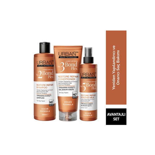 Urban Care Bond Plex Restore Repair Şampuan Süt ve Krem Bakım Seti