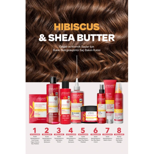 Urban Care Twisted Curls Hibiscus Shea Butter Saç Bakım Seti 4 lü