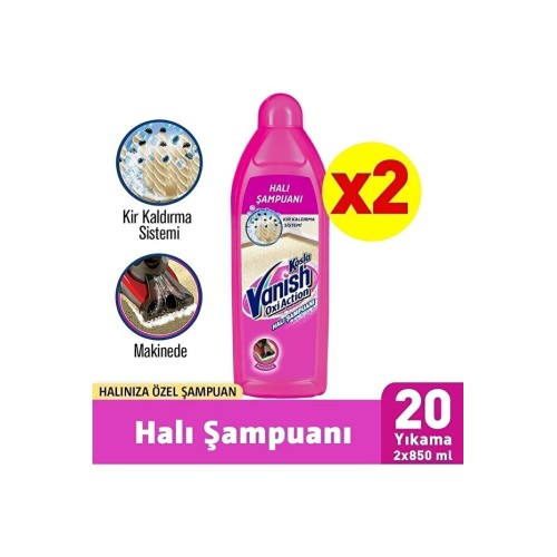 Vanish Kosla Halı Makine 850 ml x 2 Adet Vanish Kosla Halı Makine 850 ml x 2 Adet