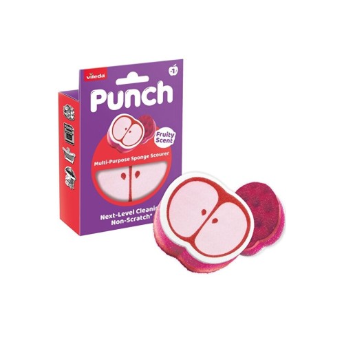 Vileda Punch Elma Kokulu Çizmez Sünger Çok Yönlü Mutfak-Banyo Vileda Punch Elma Kokulu Çizmez Sünger Çok Yönlü Mutfak-Banyo