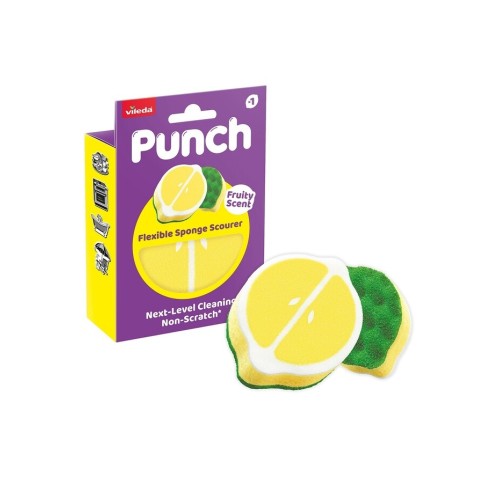 Vileda Punch Limon Kokulu Çizmez Sünger Çok Yönlü Mutfak-Banyo
