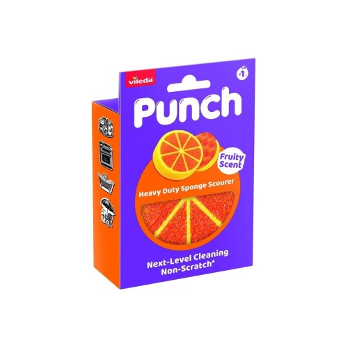 Vileda Punch Portakal Kokulu Çizmez Sünger Çok Yönlü Mutfak-Banyo Vileda Punch Portakal Kokulu Çizmez Sünger Çok Yönlü Mutfak-Banyo