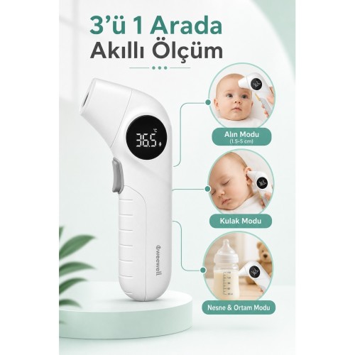 Weewell WTA300 Kulaktan ve Alından Ölçer Çok Fonksiyonlu Kızılötesi