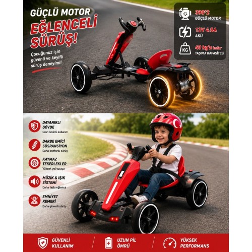 UJ Toys Go-Kart 12 V Akülü Araba
