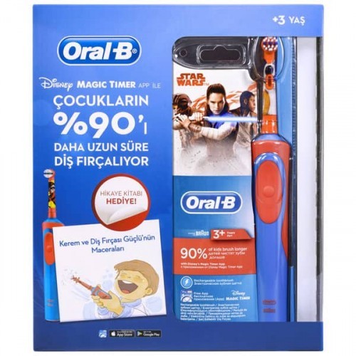 Oral-B Çocuk Şarjlı Diş Fırçası D12 Star Wars (Kitap Hediyeli)