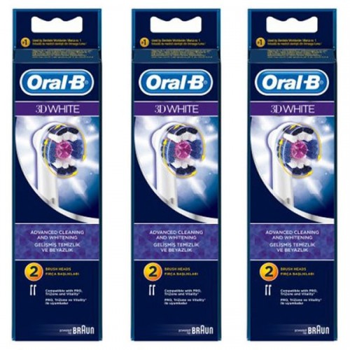 Oral-B Diş Fırçası Yedek Başlığı 3D White 2 li x 3 Adet