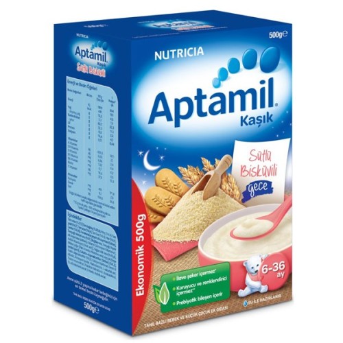 Aptamil Sütlü Bisküvili Gece Kaşık Maması 500 gr