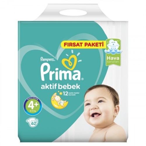 Prima Bebek Bezi Fırsat Paketi Maxi Plus 4+ Beden 62 li