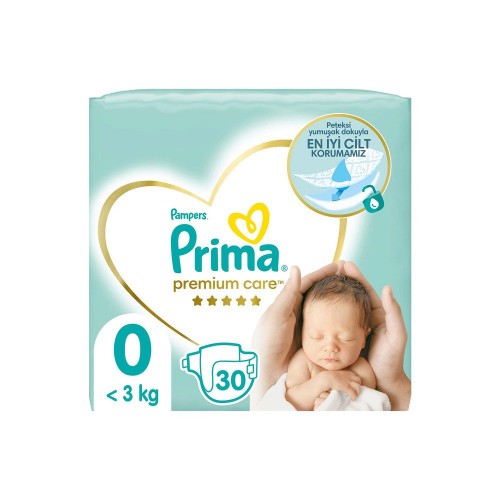 Prima Bebek Bezi Premium Care 0 Beden Prematüre Tekli Paket 30 Adet