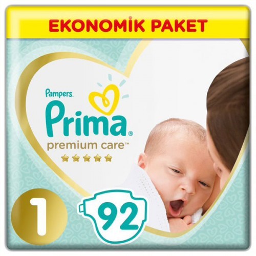 Prima Bebek Bezi Premium Care 1 Beden Yenidoğan Ekonomik Paket 92 Adet