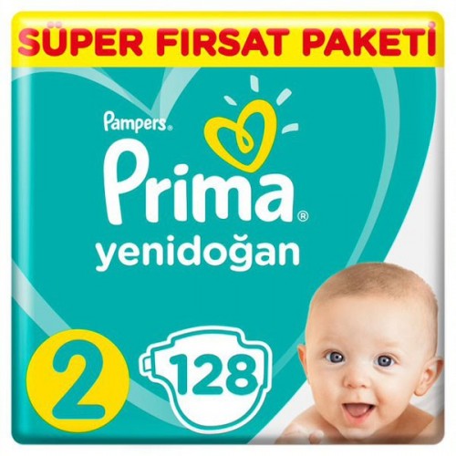 Prima Bebek Bezi Yeni Bebek 2 Beden Mini Mega Fırsat Paketi 128 Adet 